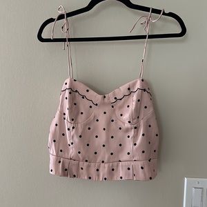 Free people crop top with tie straps, never worn, tag still attached.